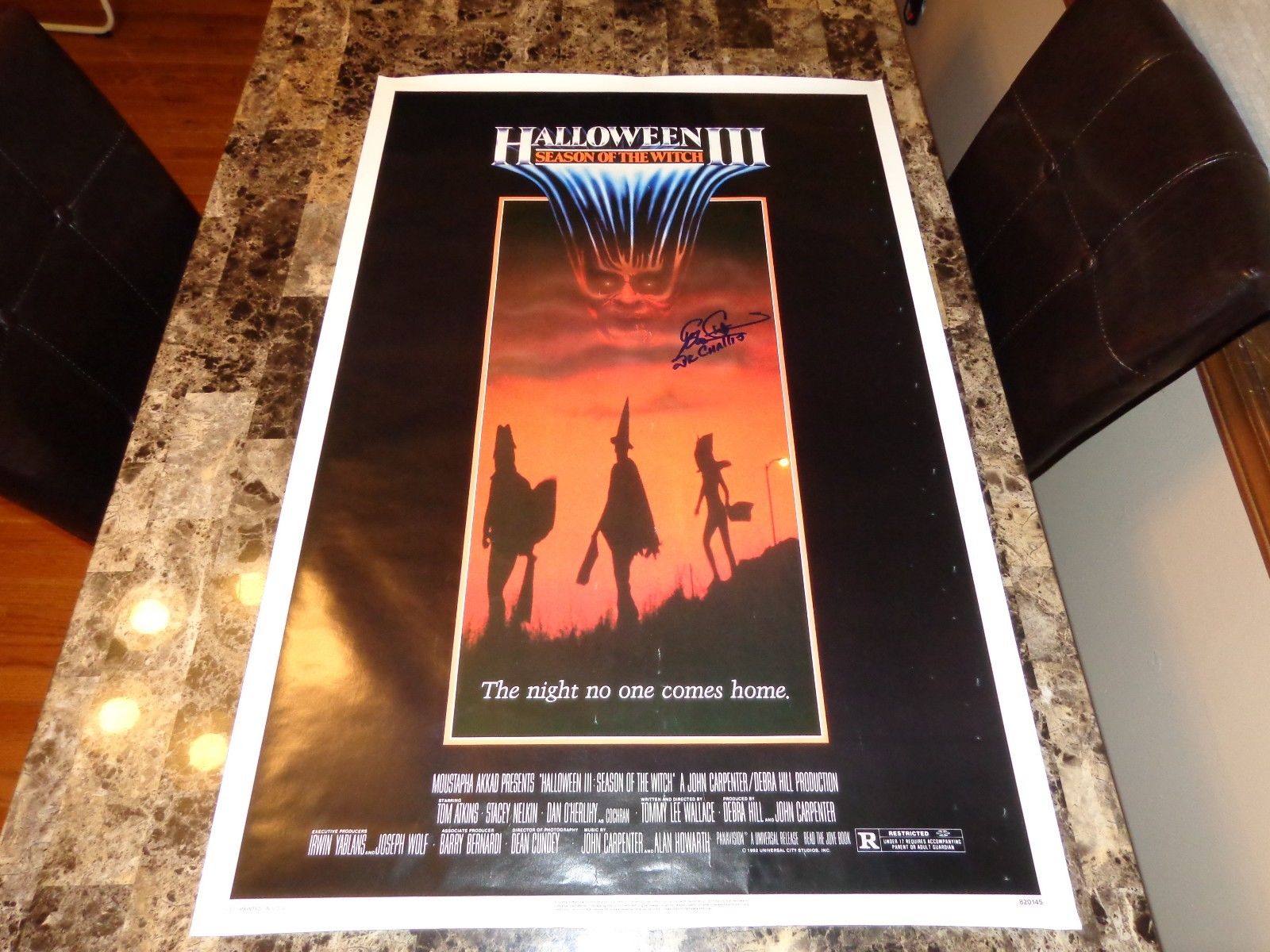 Halloween III Season of the Witch RARE 1-Sheet Movie Poster Signed Tom Atkins