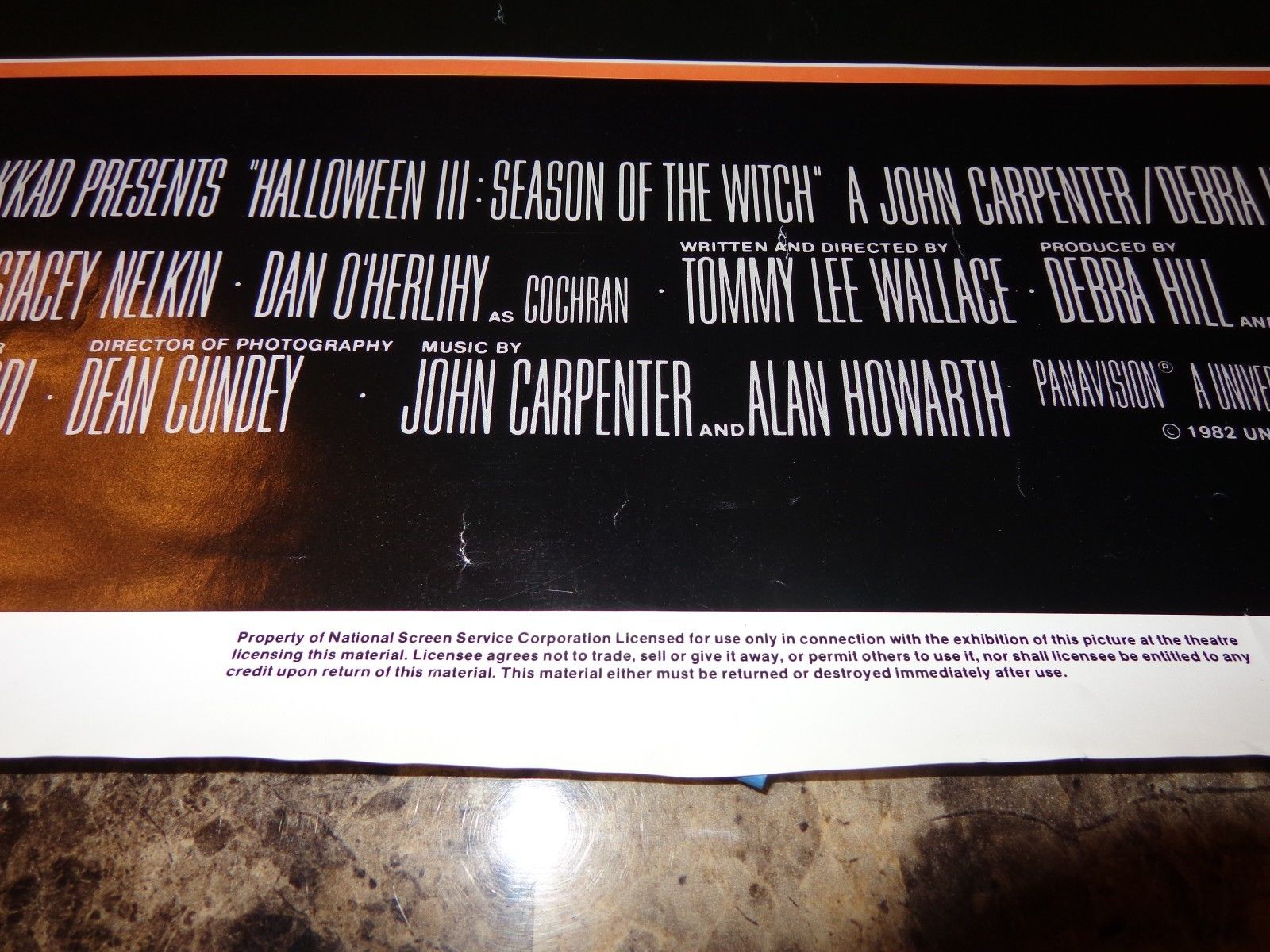 Halloween III Season of the Witch RARE 1-Sheet Movie Poster Signed Tom Atkins