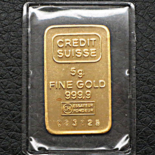 5 gram - Credit Suisse - 999.9 Fine Gold Bar