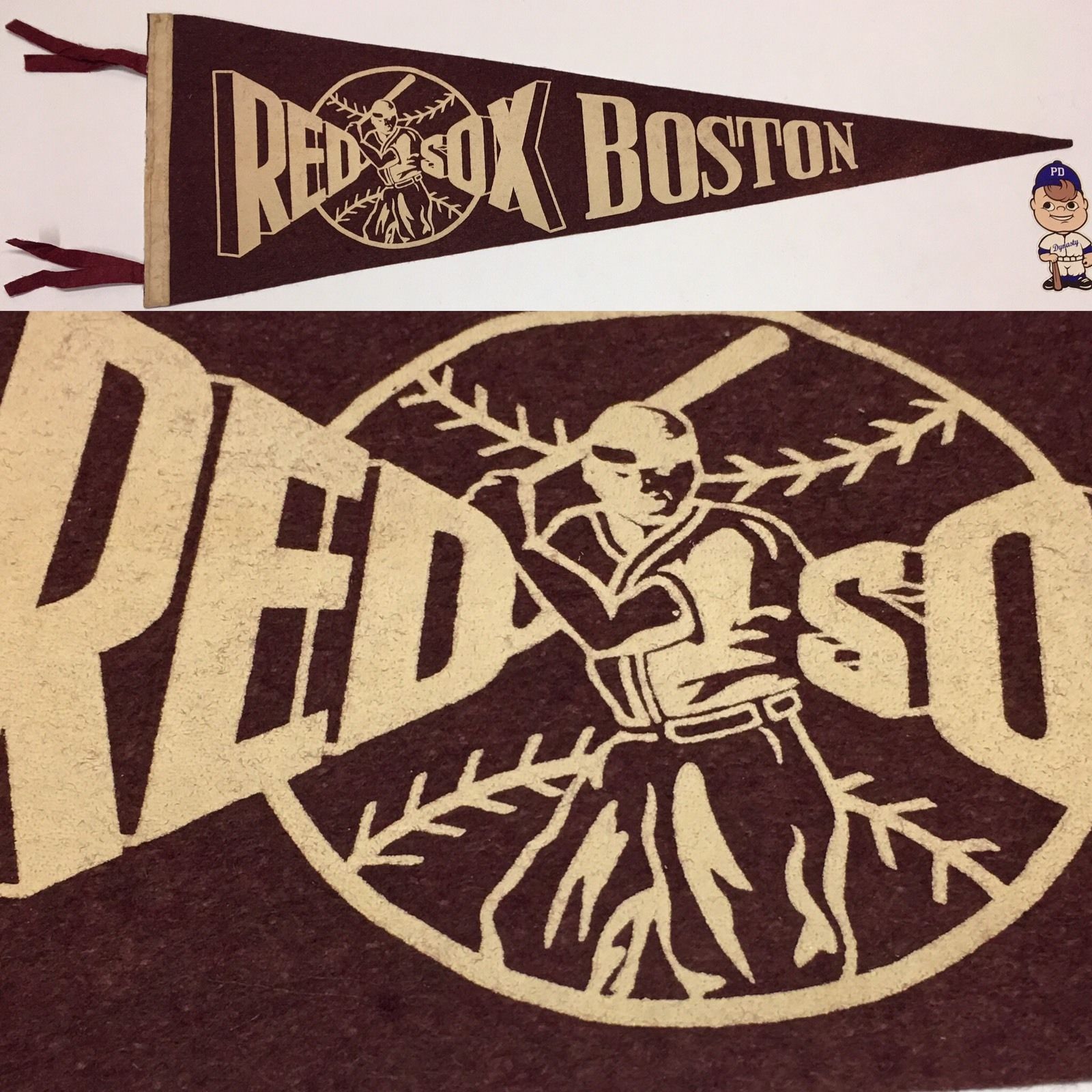 1940's Boston Red Sox 8.25x26 Vintage Pennant MLB Baseball Massachusetts Fenway