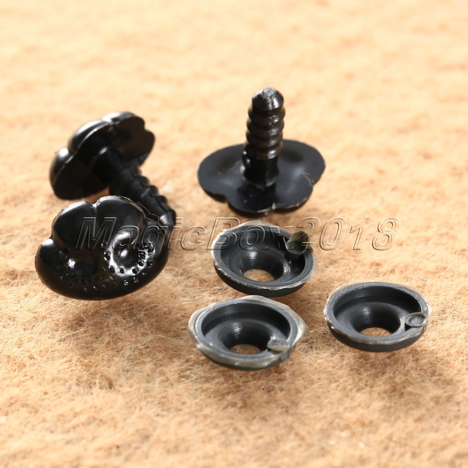 100pcs Black Plastic Noses For Teddy Bear Puppy Doll Stuffed Animal Toy Making