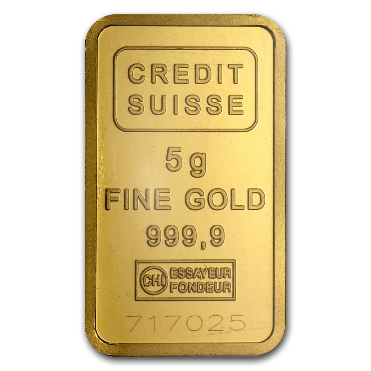 5 gram Gold Bar - Credit Suisse Statue of Liberty - SKU #45922