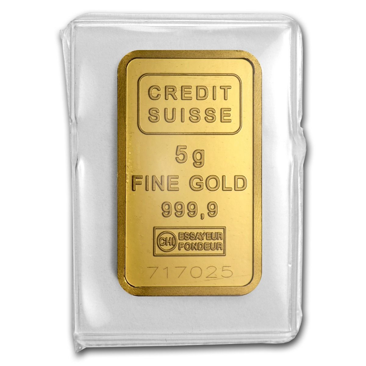 5 gram Gold Bar - Credit Suisse Statue of Liberty - SKU #45922