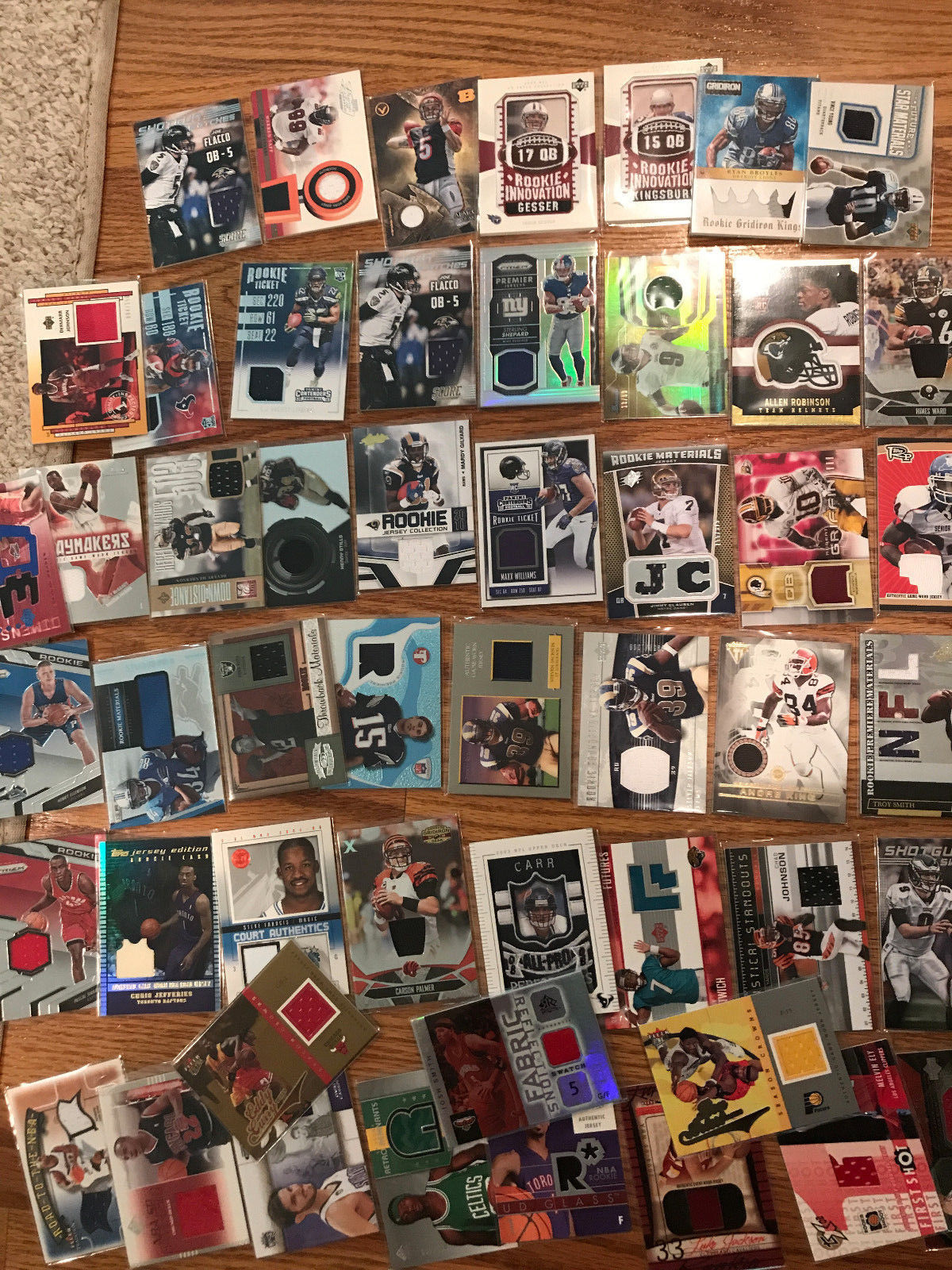 Huge Lot 400+ ALL JERSEY GAME USED Card Collection MLB NFL Turkey Football NBA!