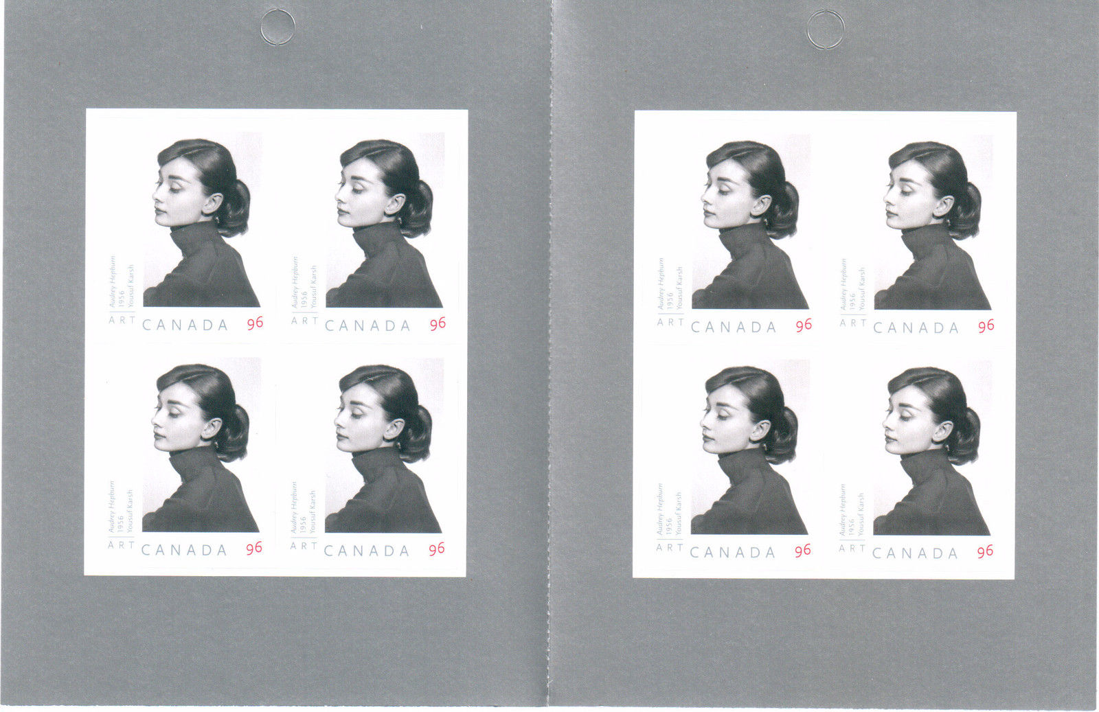 Canada Scott # 2272a Audrey Hepburn Uncut Stamp Sheet MNH