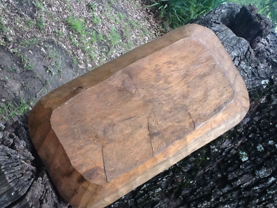 DOUGH BOWL~TRENCHER~Table Centerpiece-Primitive Decor~Hand Carved Wood Style#503