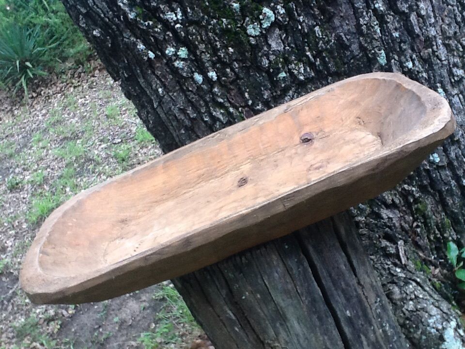 DOUGH BOWL~TRENCHER~Table Centerpiece-Primitive Decor~Hand Carved Wood Style#503