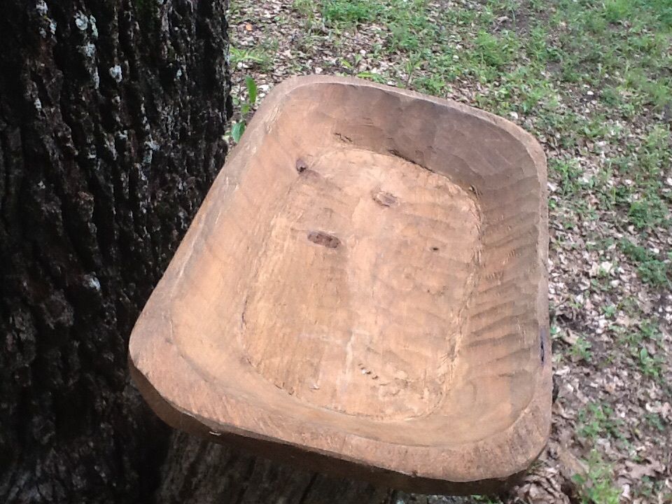 DOUGH BOWL~TRENCHER~Table Centerpiece-Primitive Decor~Hand Carved Wood Style#503