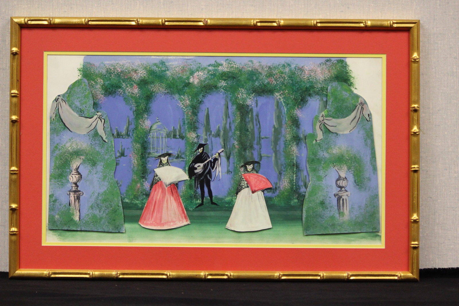 "Fab Lanvin of Paris 'Spanish Geranium' Opera Original c50s Watercolour"