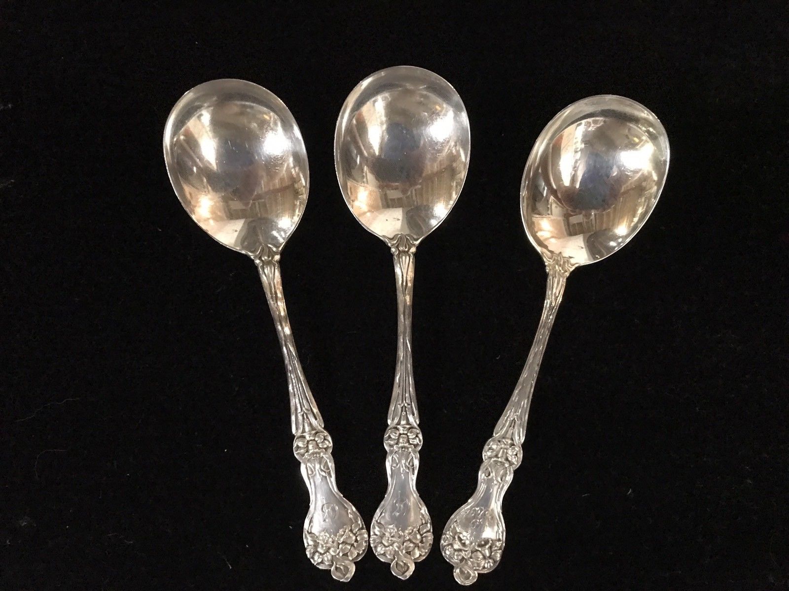 Set Of 3 Sterling Alvin Majestic Gumbo Spoons 6 7/8"