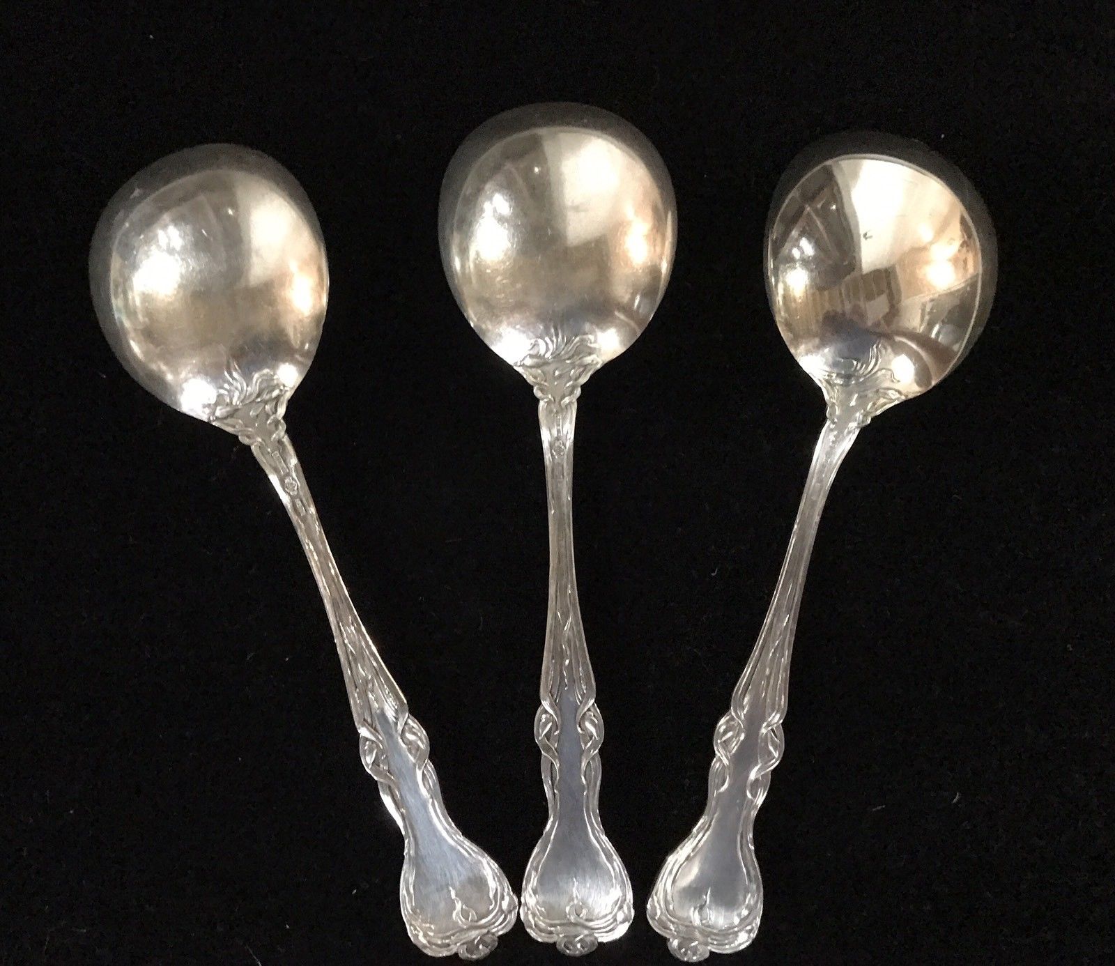 Set Of 3 Sterling Alvin Majestic Gumbo Spoons 6 7/8"