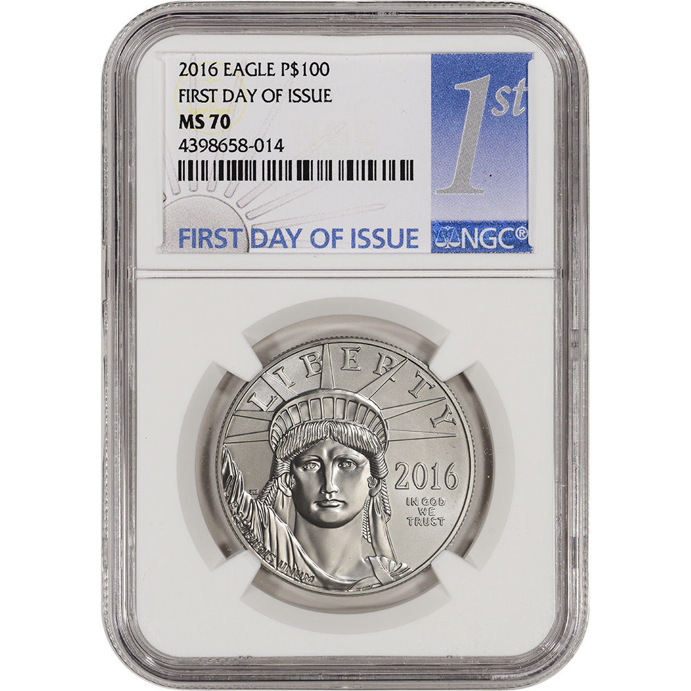 2016 American Platinum Eagle (1 oz) $100 - NGC MS70 - First Day Issue 1st Label