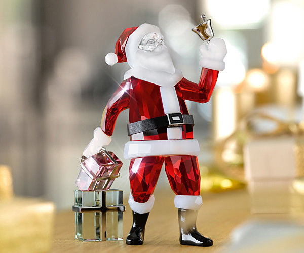 Swarovski SANTA CLAUS WITH Bell Color Crystal Figurine 5003052 NEW in Gift Box!