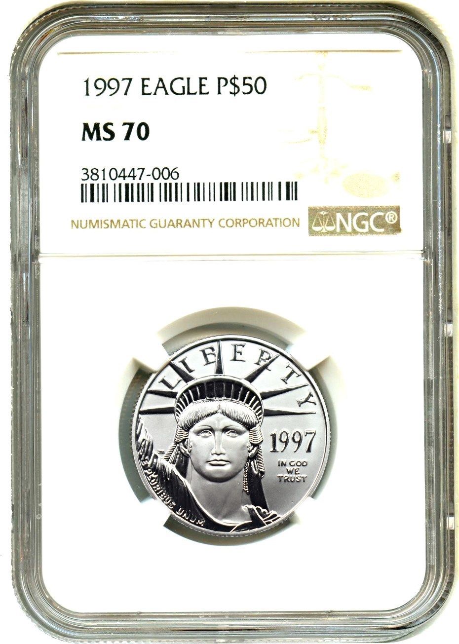 1997 Platinum Eagle $50 NGC MS70 - Statue Liberty 1/2 oz