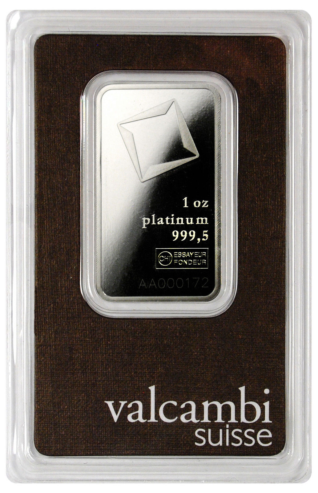 Valcambi Suisse 1 Oz .9995 Platinum Bar - Sealed w/ Assay Cert. SKU28602