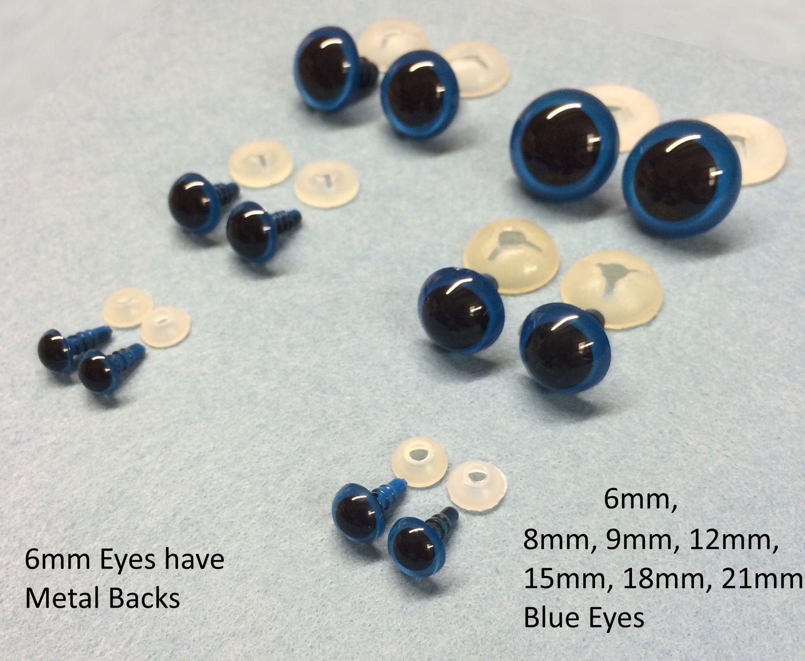 Various EYES with PLASTIC BACKS for Teddy Bear Making Soft Toy Doll Animal Craft