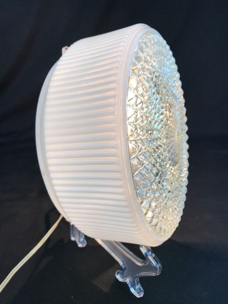 Vintage Glass Ceiling Flush Mount Light Shade Globe 7-3/4" Fitter White & Clear