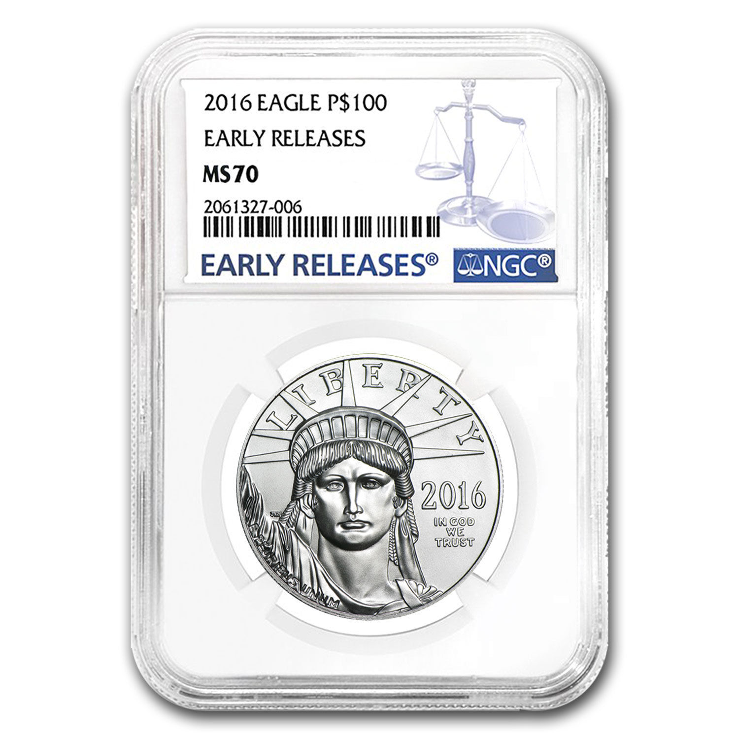 2016 1 oz Platinum American Eagle MS-70 NGC (Early Releases) - SKU #89346