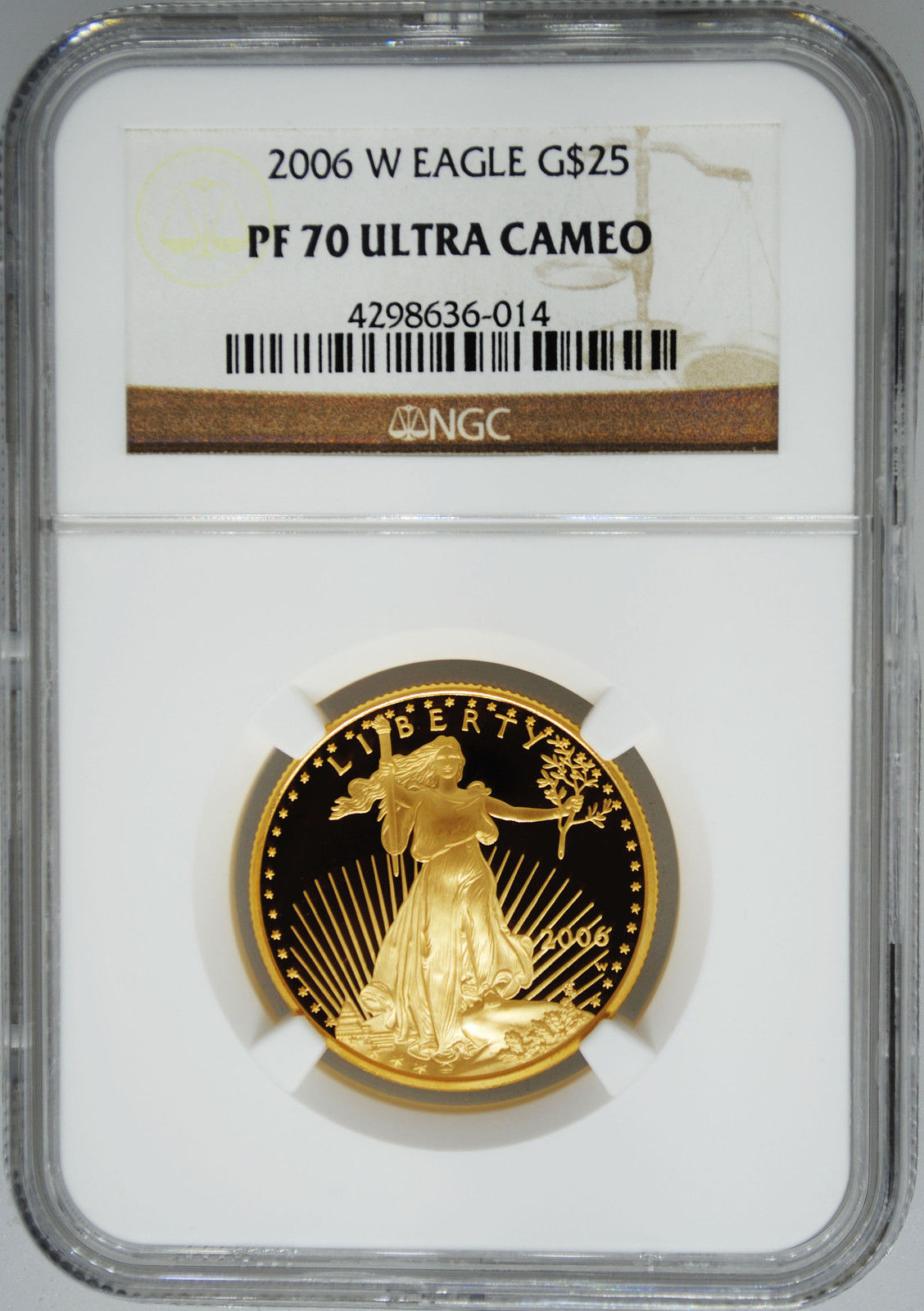 2006-W NGC PF70 UCAM $25 PROOF GOLD EAGLE 1/2 Ounce PR Ultra Cameo West Point