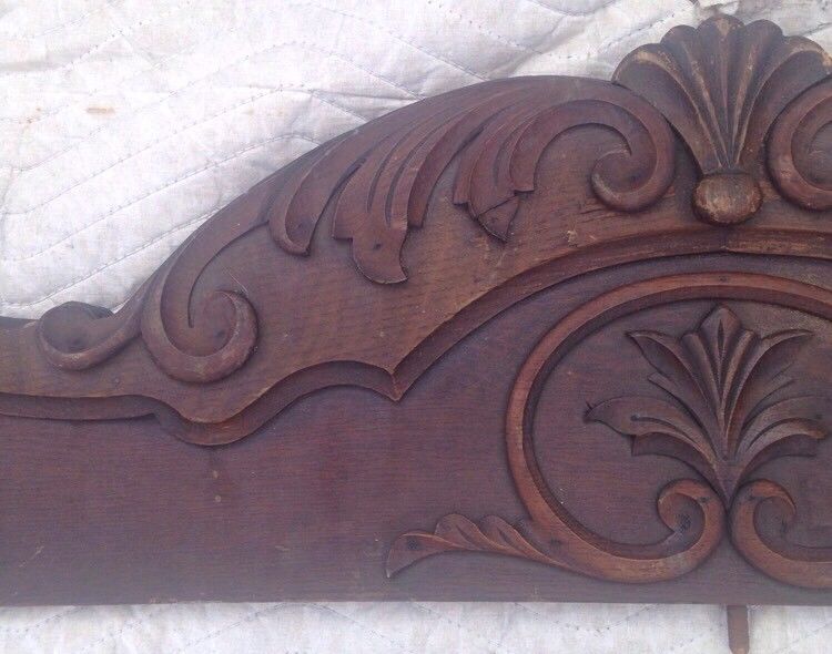 Antique Carved  Oak Back Splash / Circa 1890