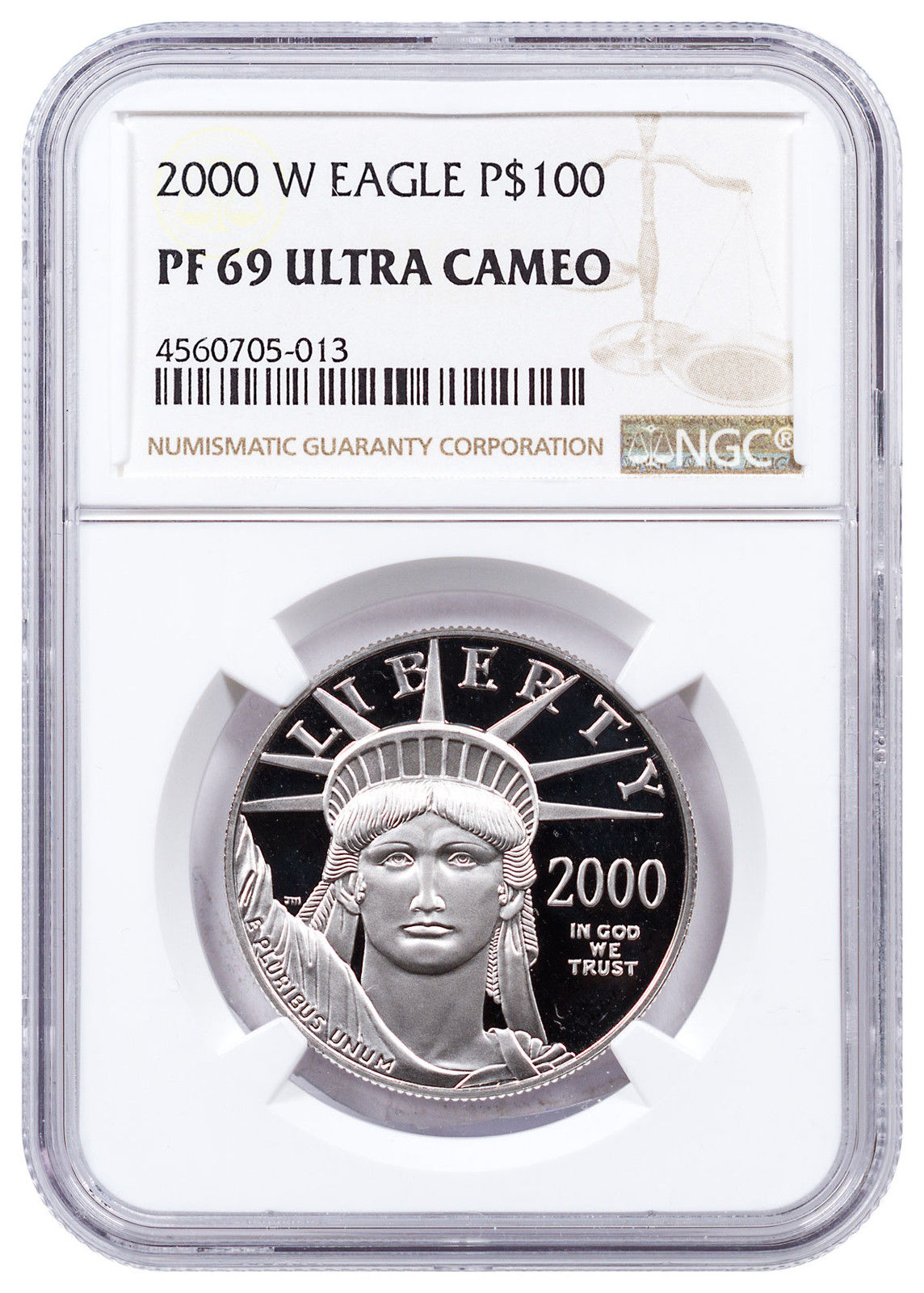 2000-W 1 oz Platinum American Eagle Proof $100 NGC PF69 UC SKU16540