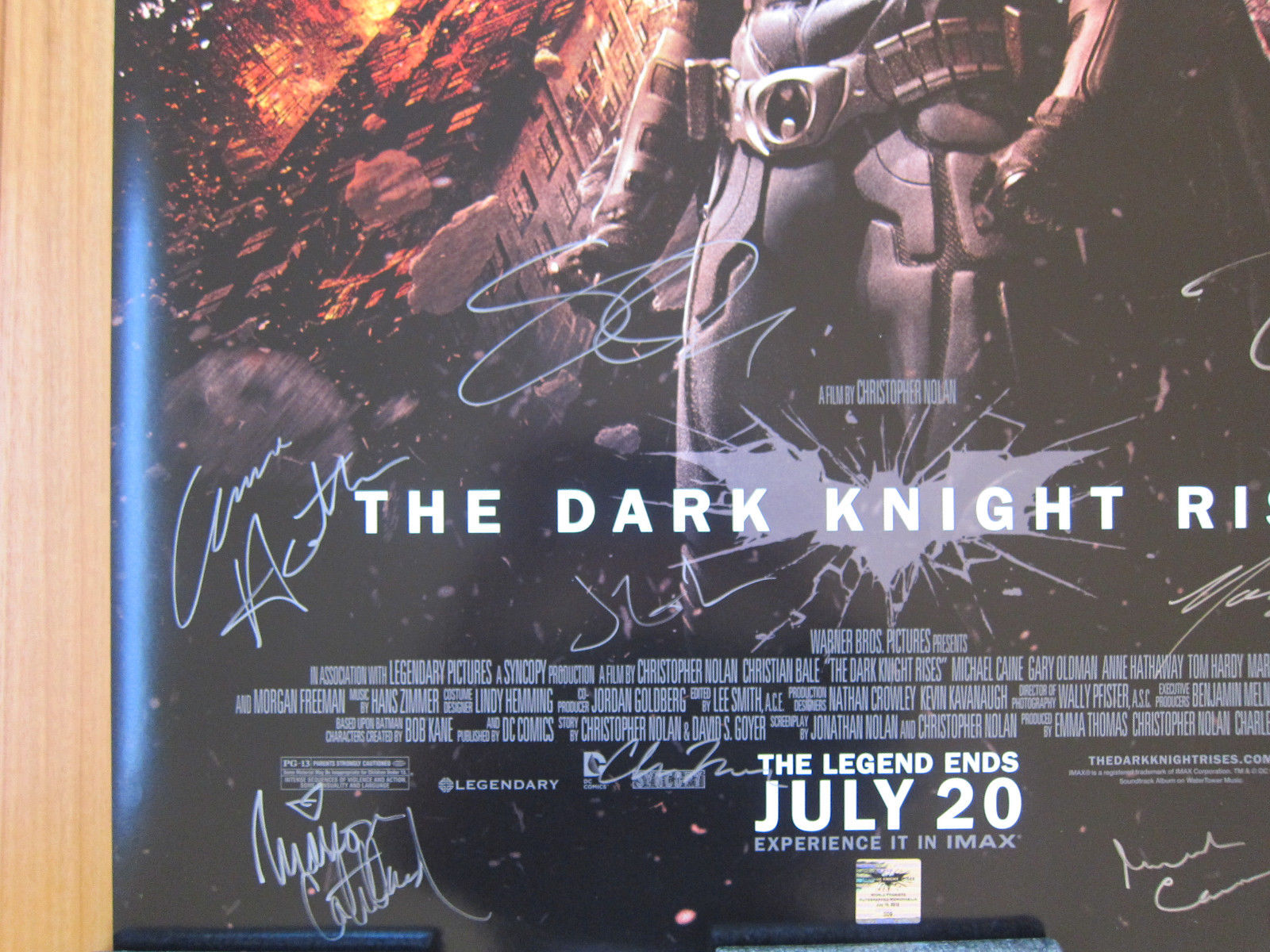 The Dark Knight Rises original DS PREMIERE cast signed movie poster batman