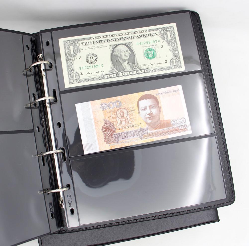 High-grade Black Paper Money Banknote Collection Album Book Load 180 Notes Bills