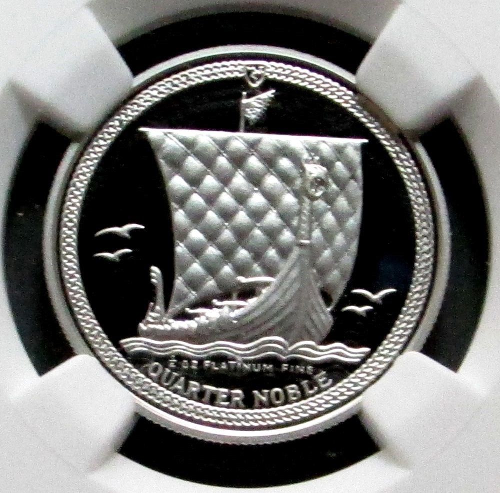 1986 PLATINUM ISLE OF MAN 1/4 OZ NOBLE NGC PROOF 69 ULTRA CAMEO 2,015 MINTED