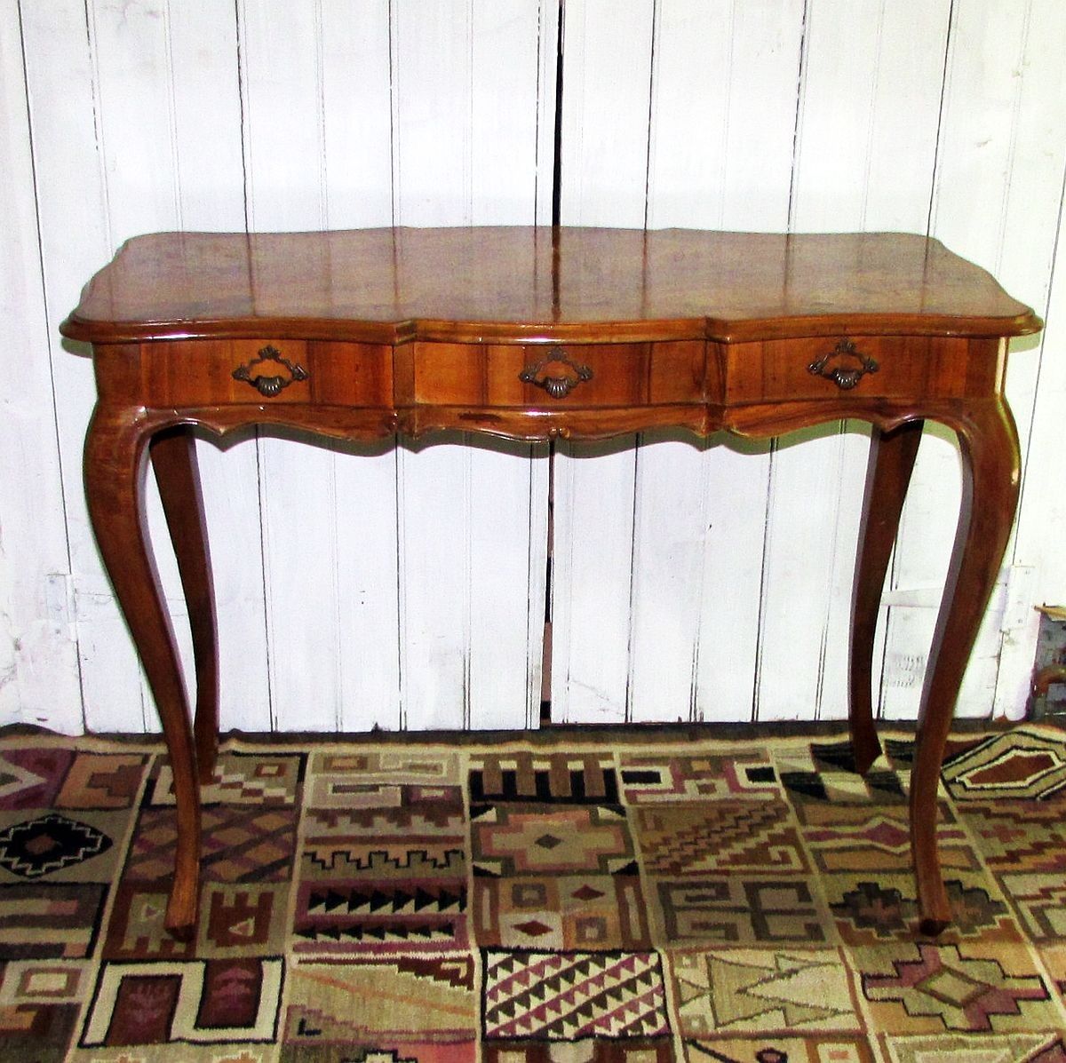 Mid 20th Century Italian Olive Wood Writing Table Desk