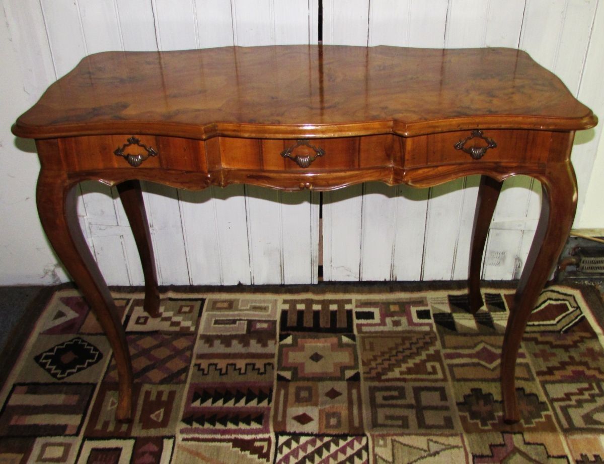 Mid 20th Century Italian Olive Wood Writing Table Desk