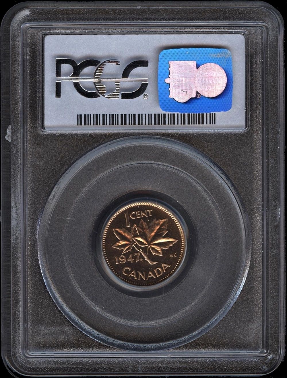 CANADA 1 CENT 1947 MAPLE LEAF ML (PCGS SP64RD) *RARE FULLY RED SPECIMEN*