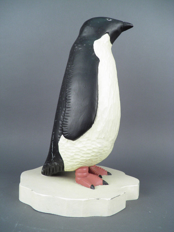 Hand Carved Wood Original Pinguin Sculpture by Stephen Huneck Estate Find #3