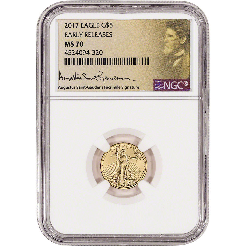 2017 American Gold Eagle (1/10 oz) $5 - NGC MS70 Early Releases St Gaudens Label