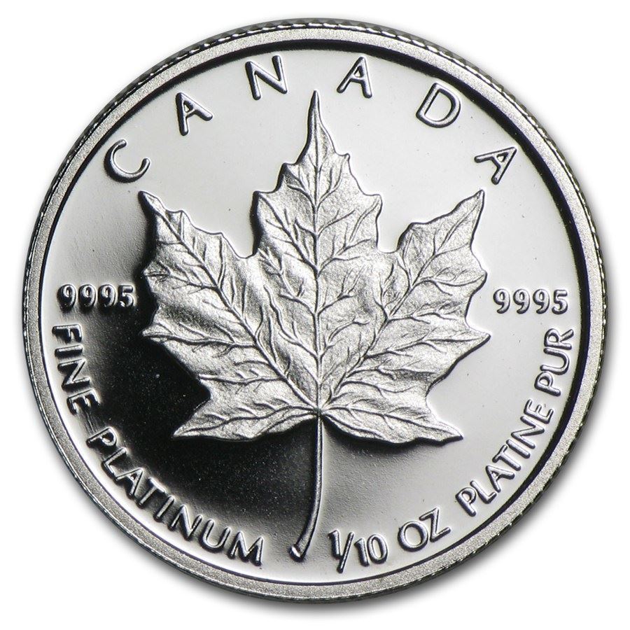 *Canada Platinum Maple 1/10oz Coin - 9995 Fine, Random Year, BU, Sealed*