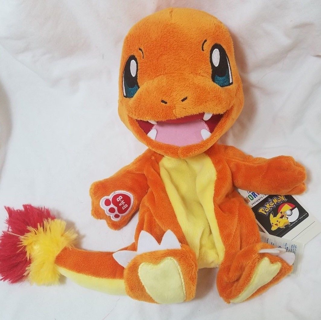 BUILD A BEAR Pokemon: CHARMANDER Orange Plush UNSTUFFED Toy Gift w Trading Card