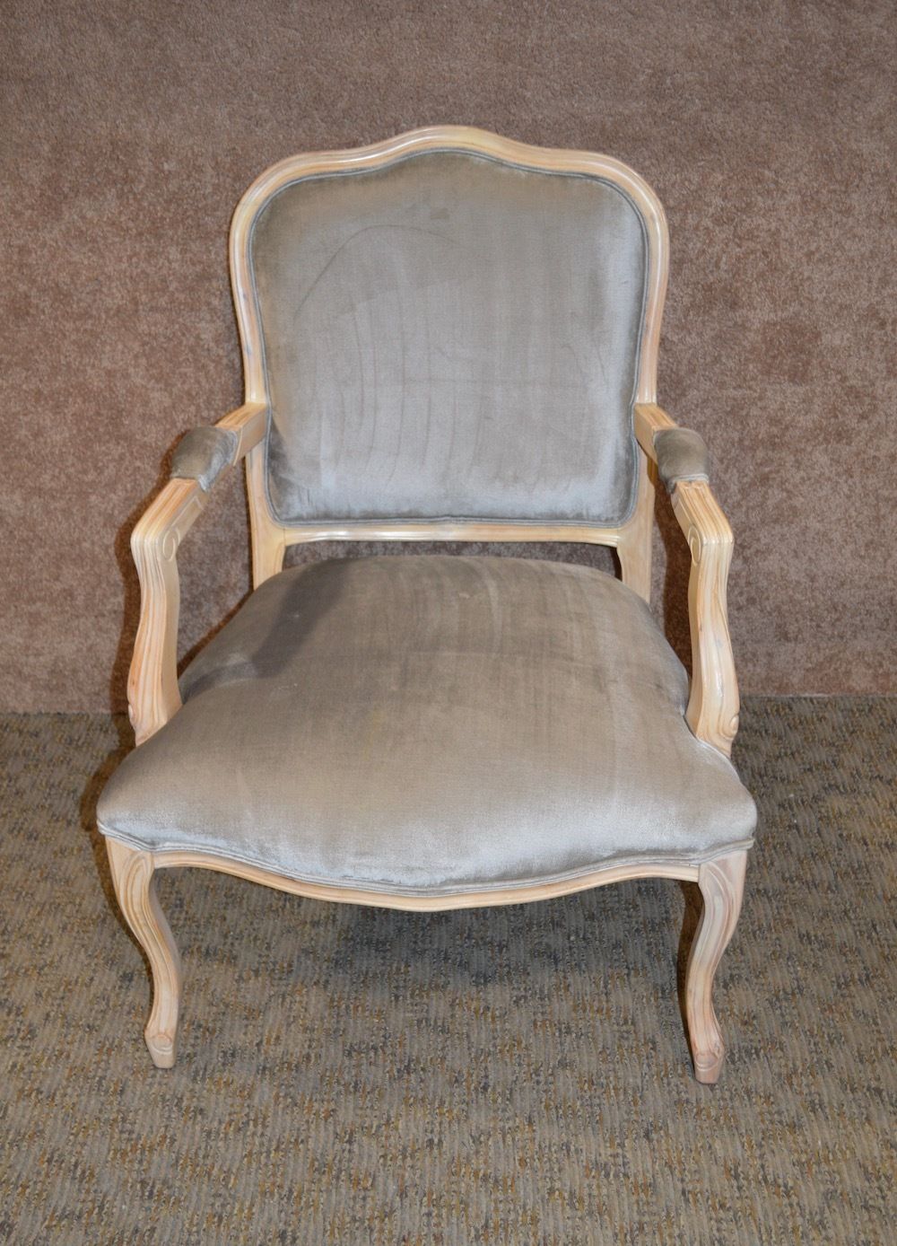 Vintage Carved Country French Style Accent Chair