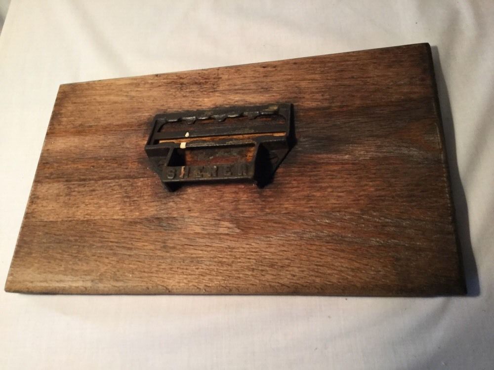 Vtg/Antique SHERER Seed Cabinet Bin Pull Drawer HANDLE&OAK WOOD FRONT Cast Iron