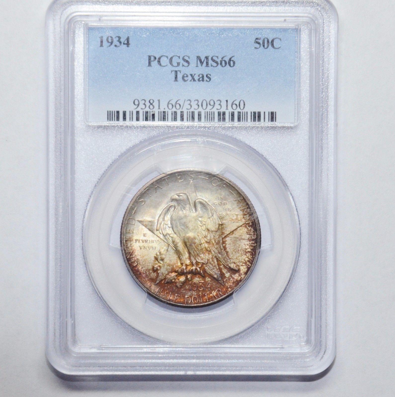 1934 Texas Commemorative 50c PCGS MS66 Silver BU Half Dollar Uncirculated NICE!!