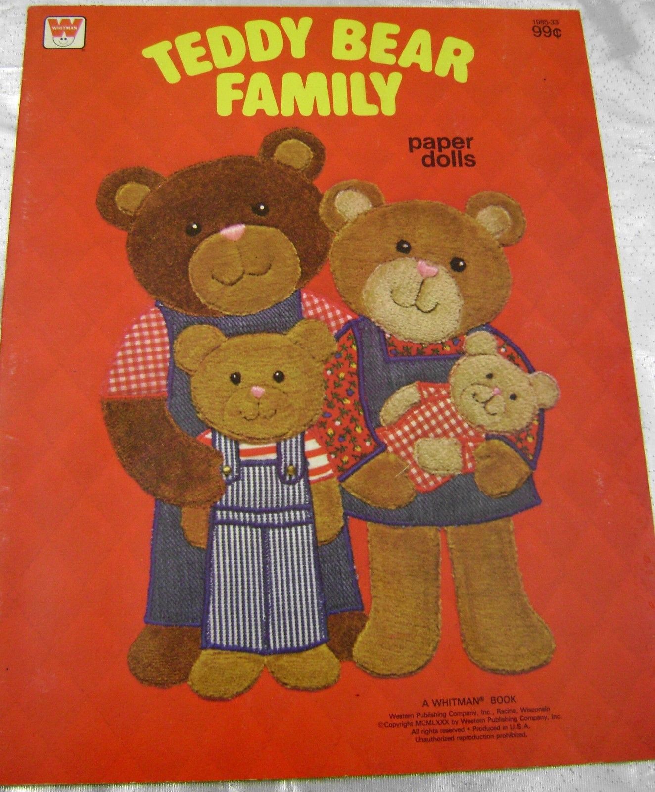 VTG PAPER DOLLS 1970s TEDDY BEAR FAMILY  WHITMAN/GOLDEN   UNCUT $1 SHIPPING!!!