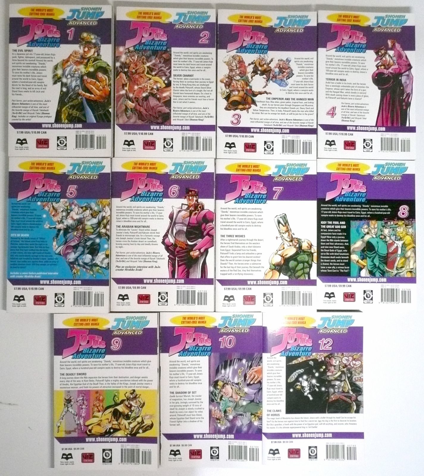 JoJo's Bizarre Adventure Stardust Crusaders Part 3 Manga Lot of 11 1-10, 12 Viz