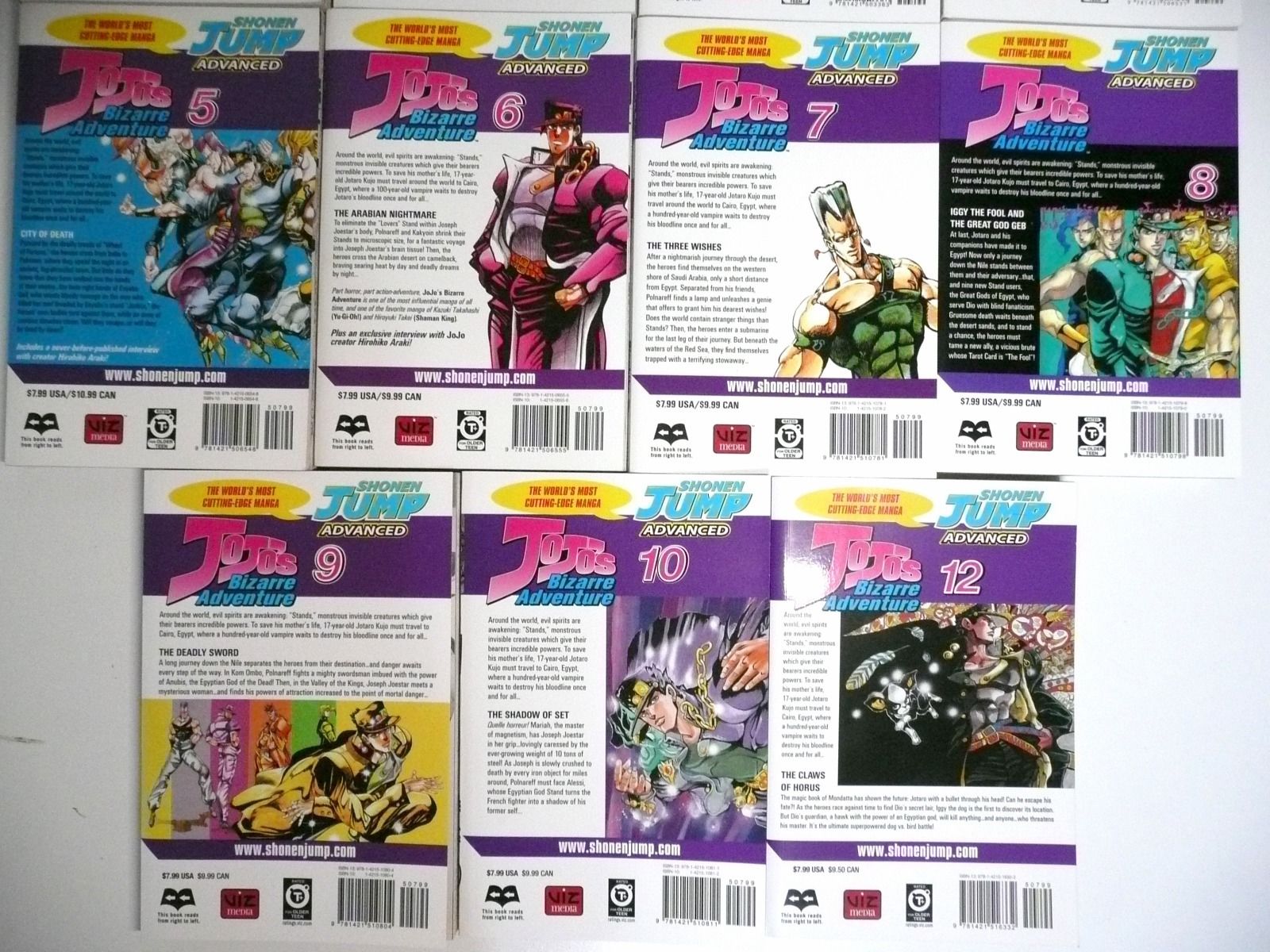 JoJo's Bizarre Adventure Stardust Crusaders Part 3 Manga Lot of 11 1-10, 12 Viz