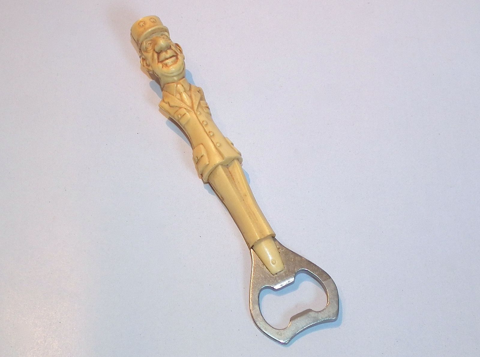 Rare Vintage Novelty General Charles de Gaulle Bottle Opener, French Beer Ale