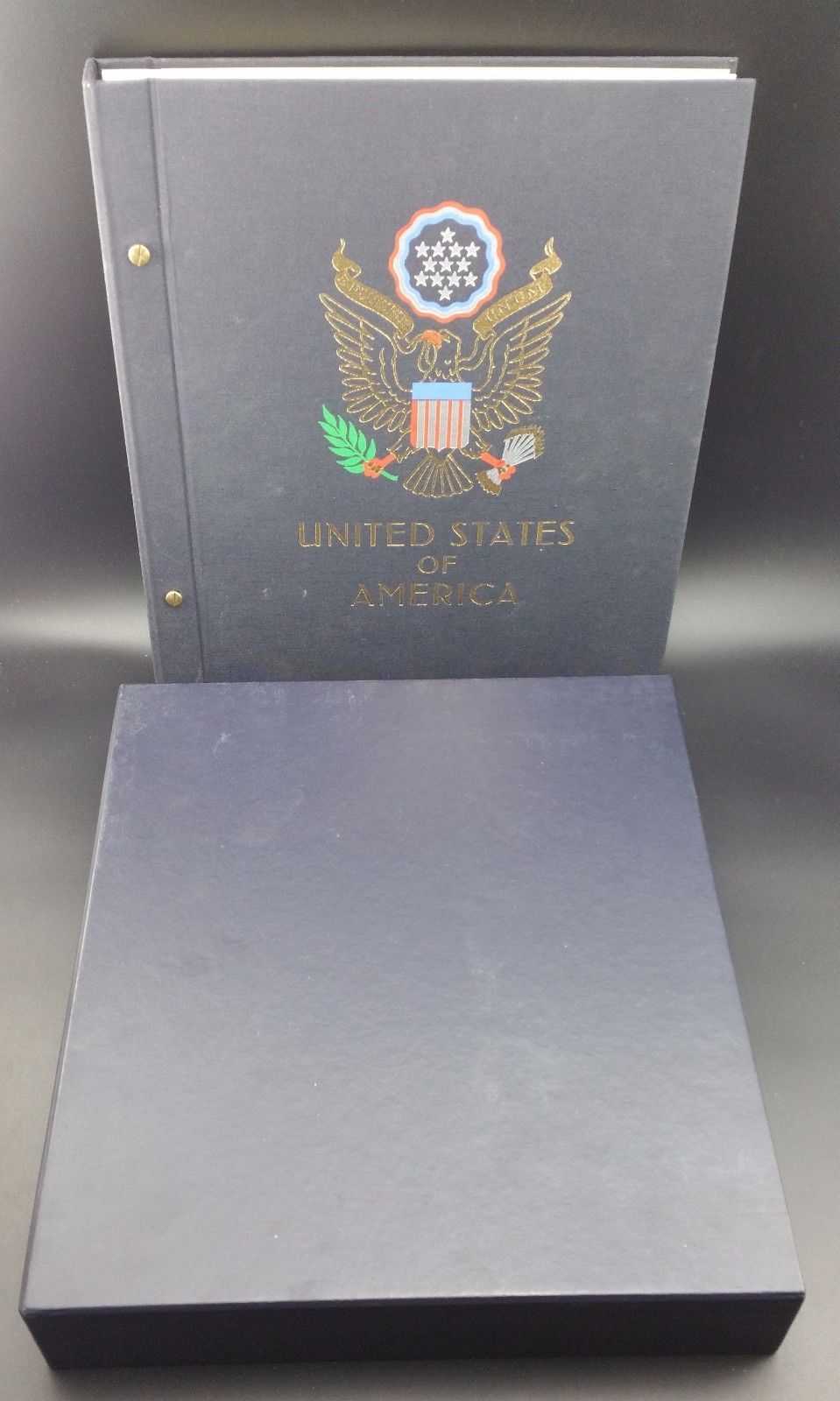 DAVO USA Illus. Hingeless Stamp Album Vol 1 1847-1959 in Slipcase, Part Filled