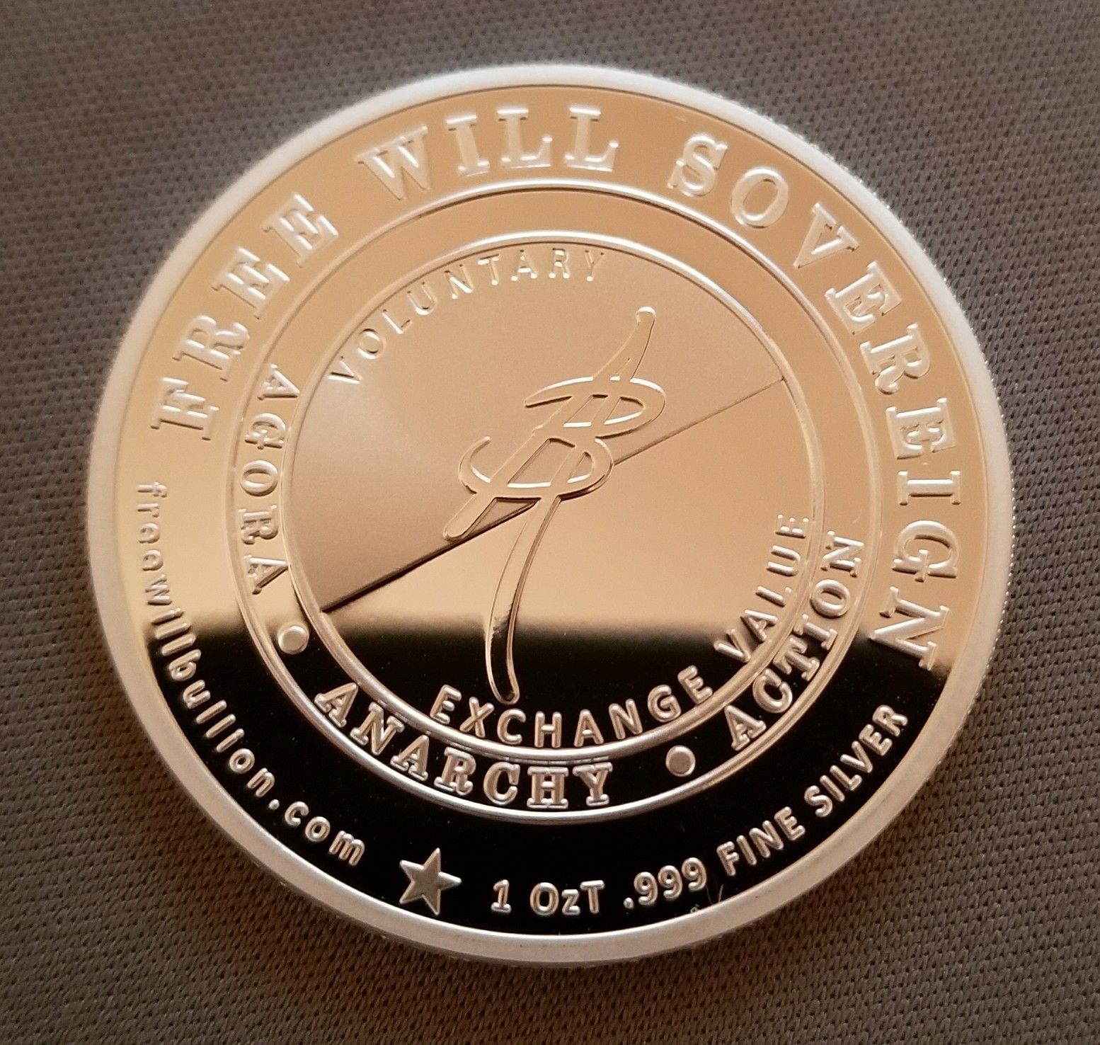 Free Will Bullion - 1 Troy Oz .999 Fine Silver Free Will Sovereign™ Proof Round