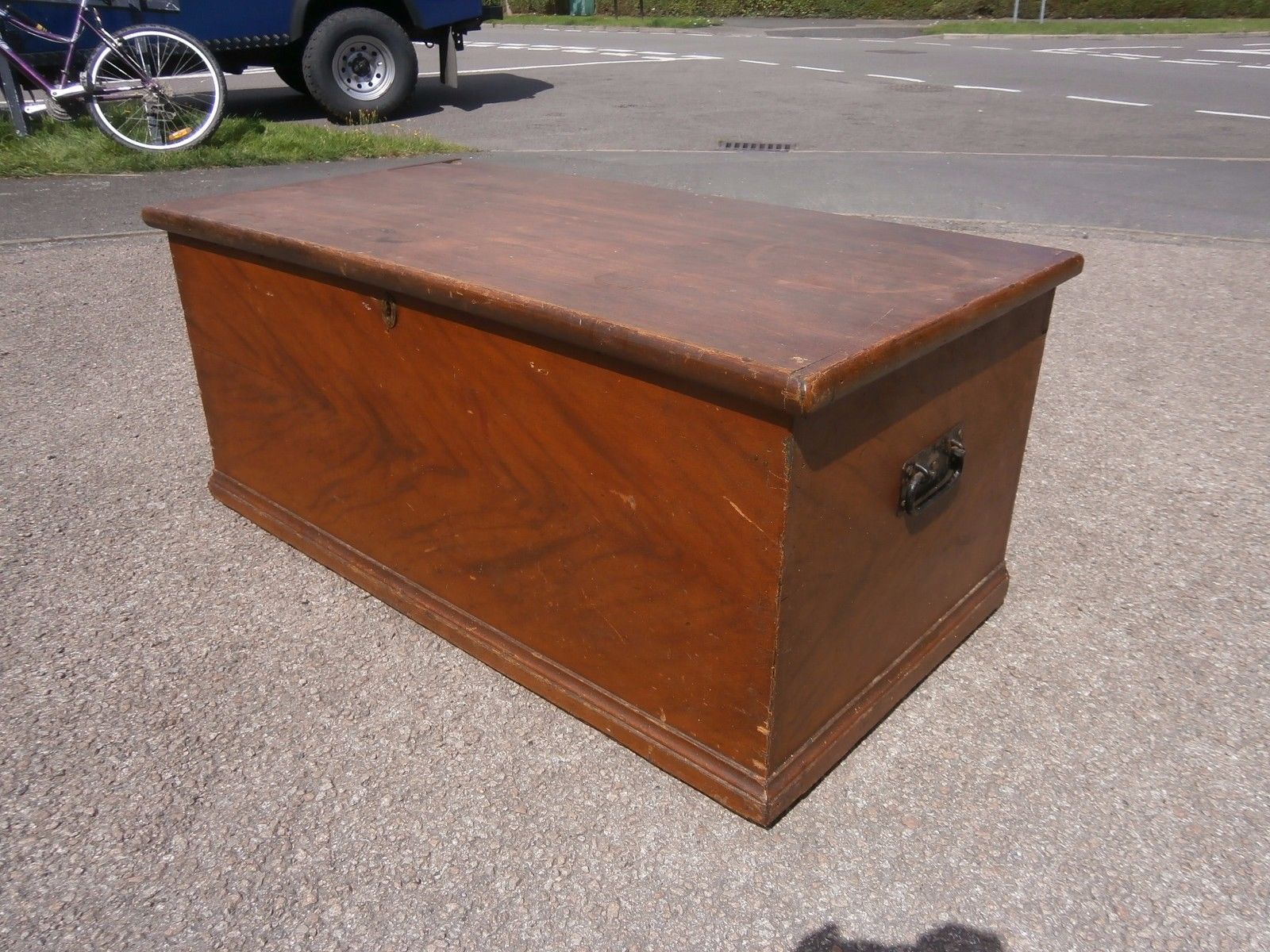 Vintage Antique pine blanket box ottoman / coffee table