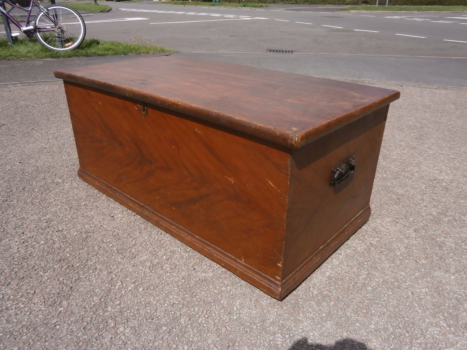 Vintage Antique pine blanket box ottoman / coffee table