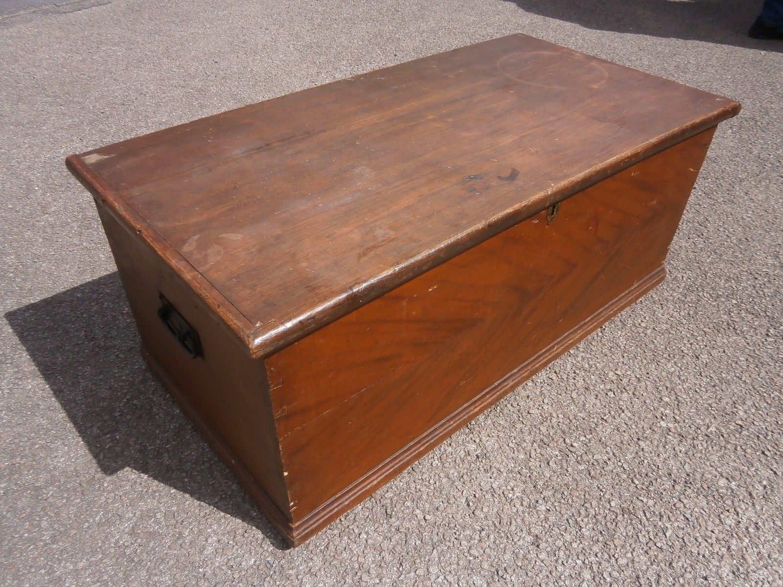 Vintage Antique pine blanket box ottoman / coffee table