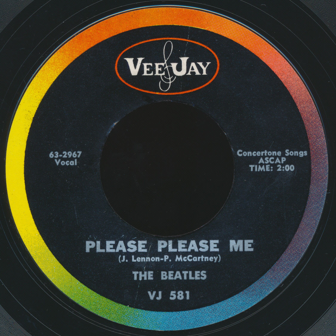 Beatles VINTAGE 1964 U.S. VJ ' PLEASE PLEASE ME ' VJ 581 45 IN NICE SHAPE!