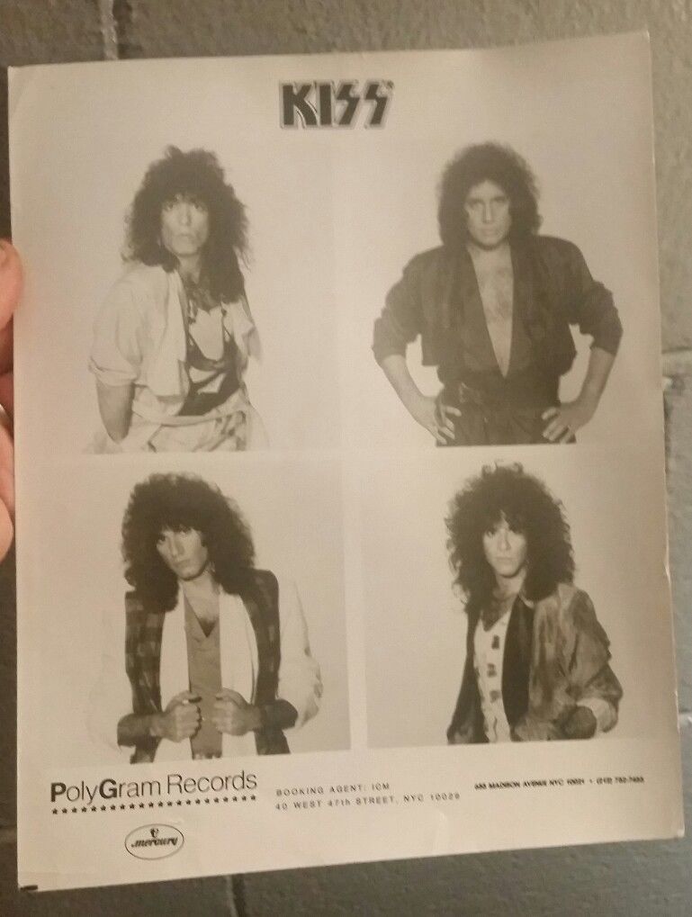 KISS Band 8x10 Record company press photo picture Eric Carr  1980's