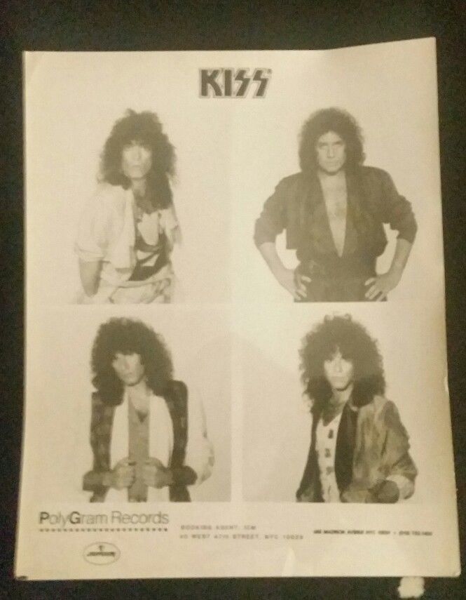 KISS Band 8x10 Record company press photo picture Eric Carr  1980's